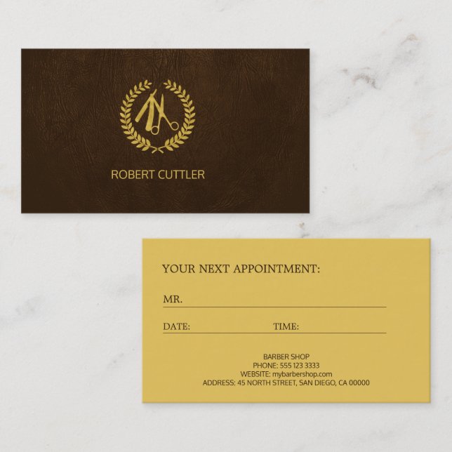 Barber shop luxury logo appointment template (Front/Back)