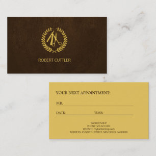 Barber shop luxury logo appointment template card