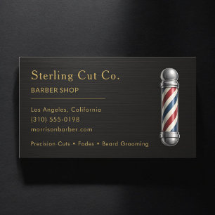 Barber Shop Metallic Professional Business Card