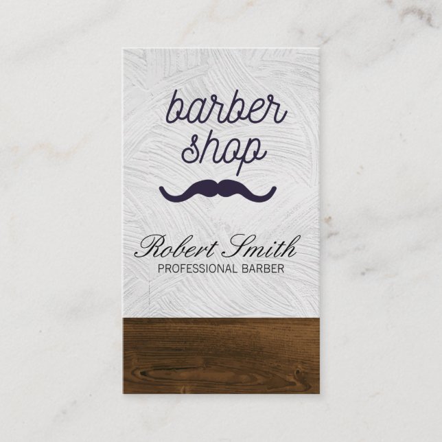 Barber Shop Moustache Business Card (Front)