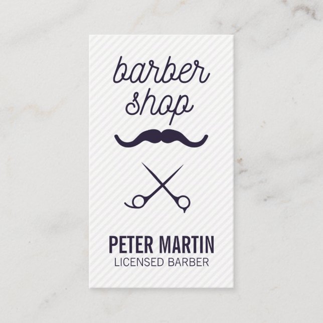 Barber Shop | Moustache | Shave and Haircut Business Card (Front)