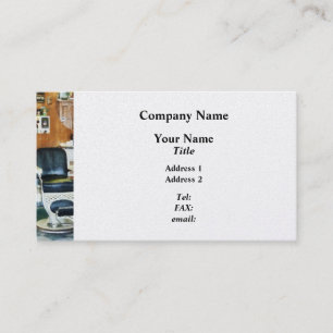 Barber Shop One Chair  - Platinum Finish Business Card