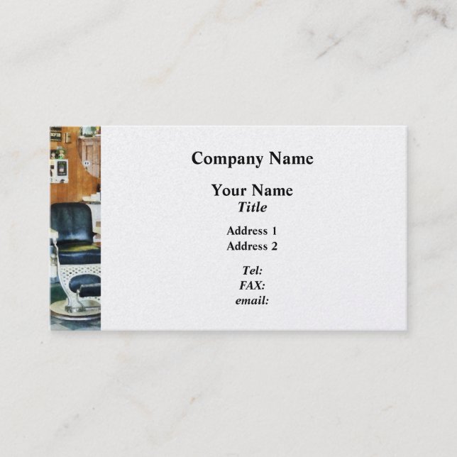 Barber Shop One Chair  - Platinum Finish Business Card (Front)