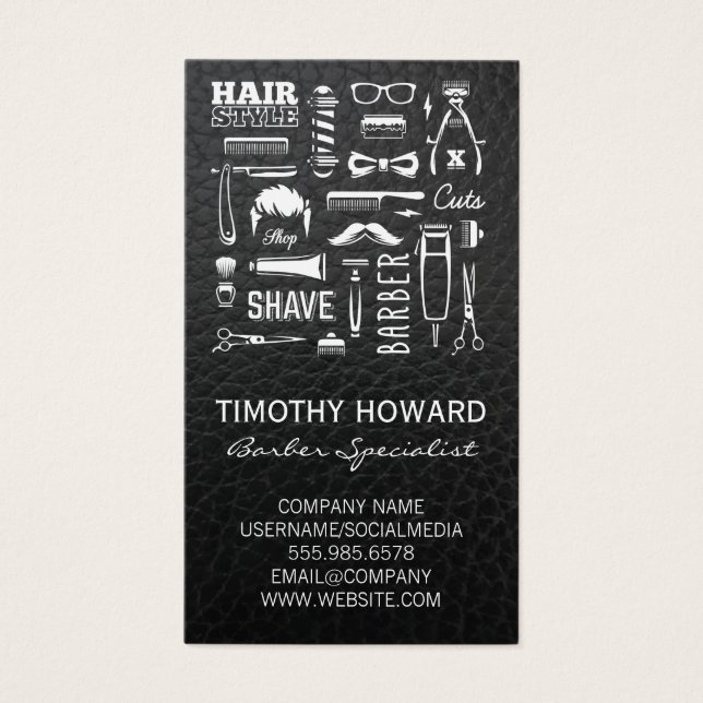 Barber Shop Pattern | Leather (Front)