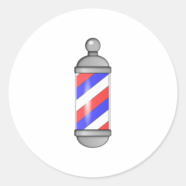 Barber Shop Pole Classic Round Sticker (Front)