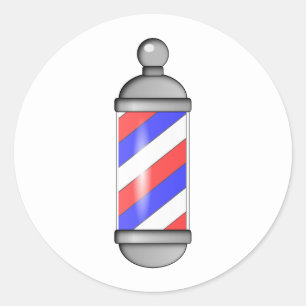 Barber Shop Pole Classic Round Sticker