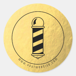 Barber Shop Pole Faux Gold Foil Sticker
