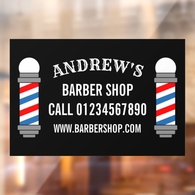 Barber shop pole hair salon business custom window cling (Sheet 2)