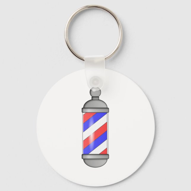 Barber Shop Pole Key Ring (Front)