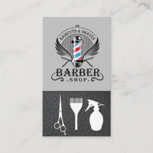 Barber Shop Pole Logo Hair Stylist Business Card