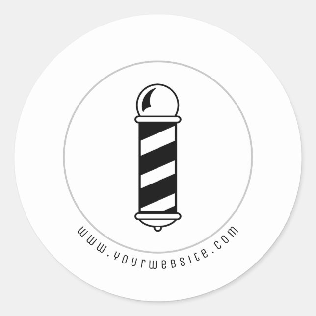 Barber Shop Pole Logo Sticker (Front)