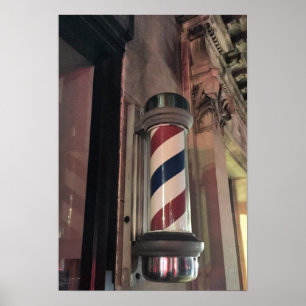 Barber Shop Pole Photo Poster