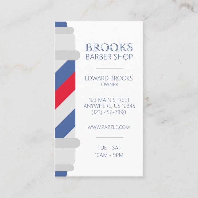Barber Shop Pole Salon Hairdresser Business Cards (Front)
