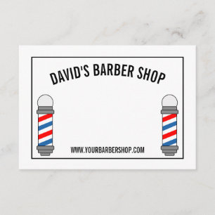 Barber shop pole sign custom business name card