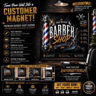 Barber Shop Poster Barbershop Advertising Design