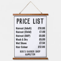 Barber Shop Price List