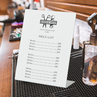 Barber shop professional salon price list pedestal sign