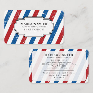 Barber Shop Professional Stripes Business Card