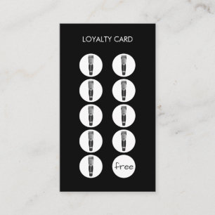 Barber Shop Razor Clipper Loyalty Punch Card