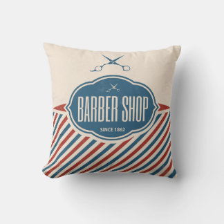 Barber Shop Retro Label Designer Accent Pillows