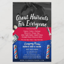Barber Shop & Salon Customisable Coupon Template F