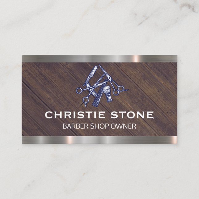 Barber Shop | Scissors Accessories Business Card (Front)