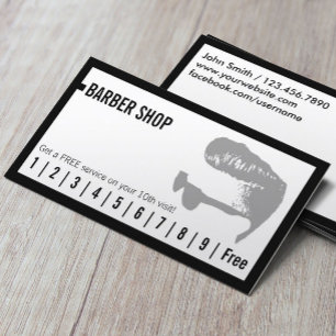 Barber Shop Simple Frame Men's Hair Loyalty Punch