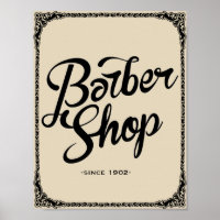 barber shop since 1902 vintage poster art print