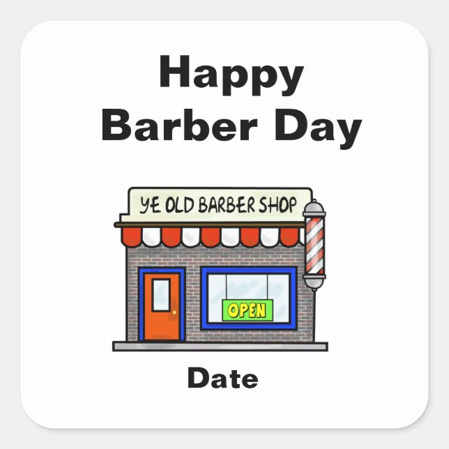 Barber Shop Sticker for Barber Shop Day (Front)