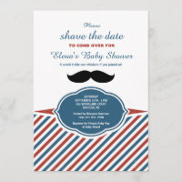 Barber Shop Stripes Baby Shower Invitation