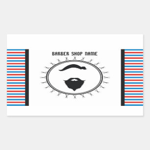 Barber shop template rectangular sticker