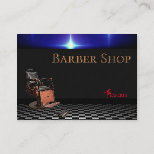 Barber Shop Vintage Black, White, Checkers Business Card