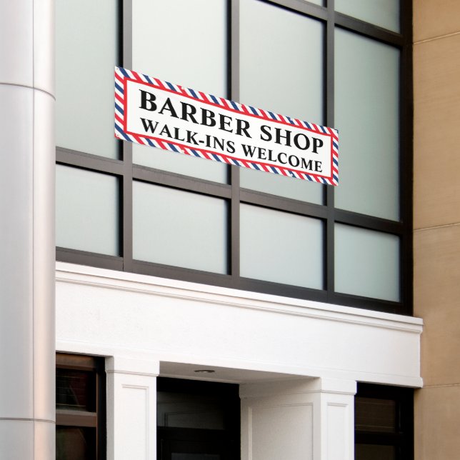 Barber Shop Walk Ins Welcome Business Advert  Banner (Outside Building)