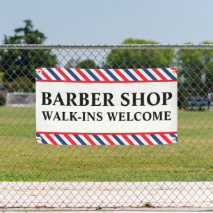 Barber Shop Walk Ins Welcome Business Advert  Banner