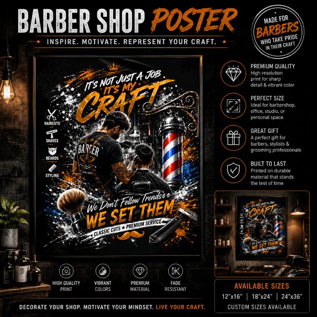 Barber Shop Wall Art Poster (Creator Uploaded)