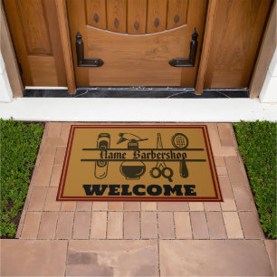 Barber Shop Welcome Barbershop Hair Style DIY NAME Doormat