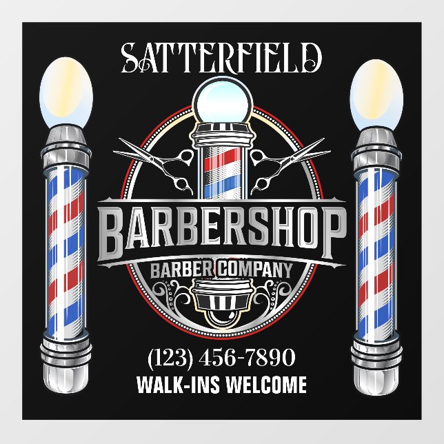 Barber Shop Window Cling (Sheet)
