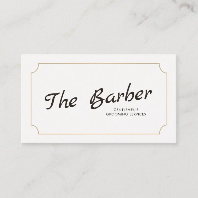 Barber ShopVintage Handwritten Script  Business Card (Front)