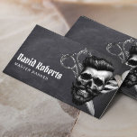 Barber Skull Vintage Hair Stylist Chalkboard Business Card<br><div class="desc">Barber Skull Barbershop Hair Stylist Vintage Chalkboard Business Cards.</div>