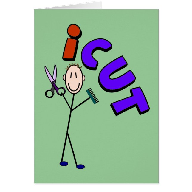Barber Stick person design "icut" (Front)