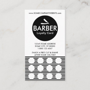 BARBER stripe stamp card
