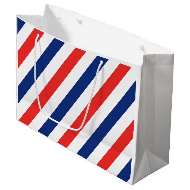 Barber Stripes Large Gift Bag (Front Angled)