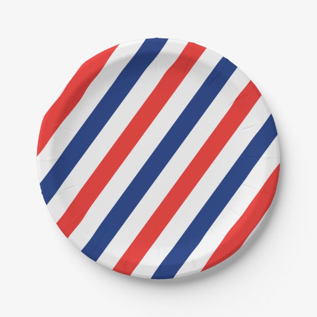 Barber Stripes Paper Plate (Front)