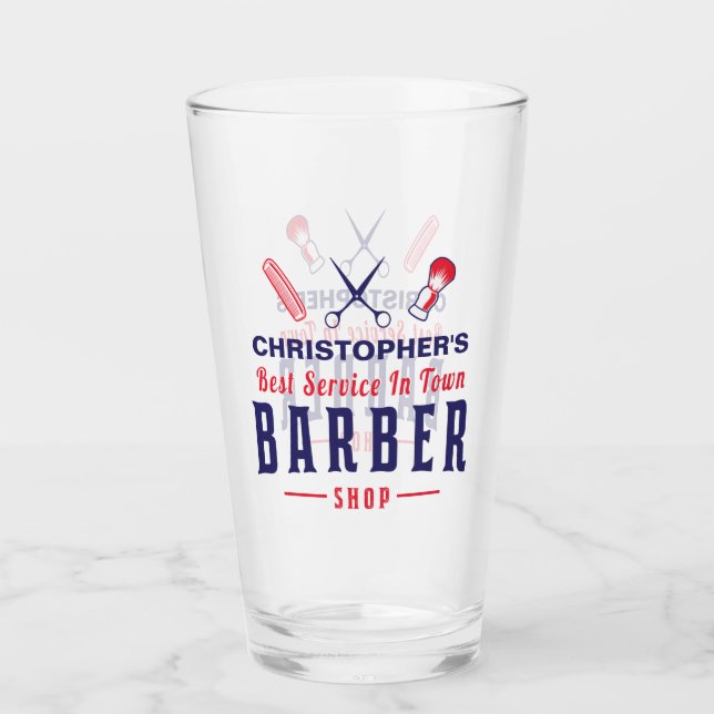 Barber Stylist Barber shop  Pole Monogram Glass (Front)