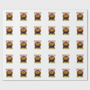 Barber Tattoo Biker Hybrid Cat Barber Tattoo Biker Wrapping Paper