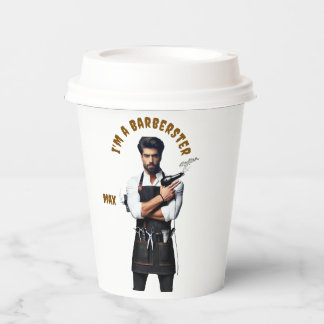 Barber-Themed Paper Cup Design