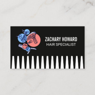 Barber Tools Comb Backdrop Business Card