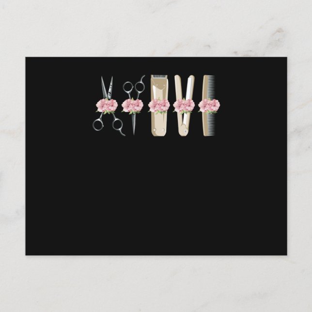 Barber Tools Love Postcard (Front)