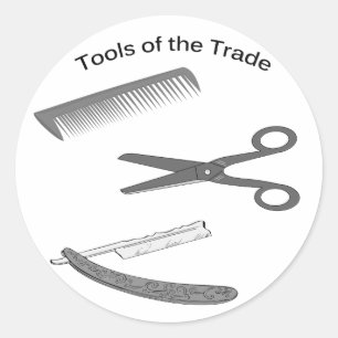 Barber Tools of The Trade Classic Round Sticker