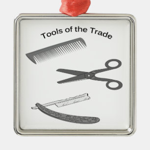Barber Tools of The Trade Metal Tree Decoration